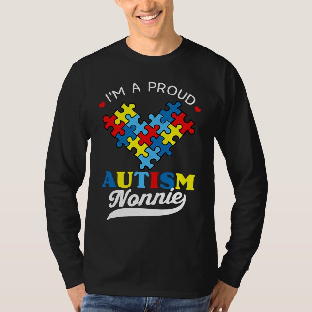Camiseta I'm A Proud Nonnie Autism Awareness Heart Autistic (Frente)