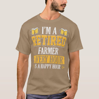 CAMISETA I'M A RETIRED FARMER EVERY HOUR BEER LOVER 