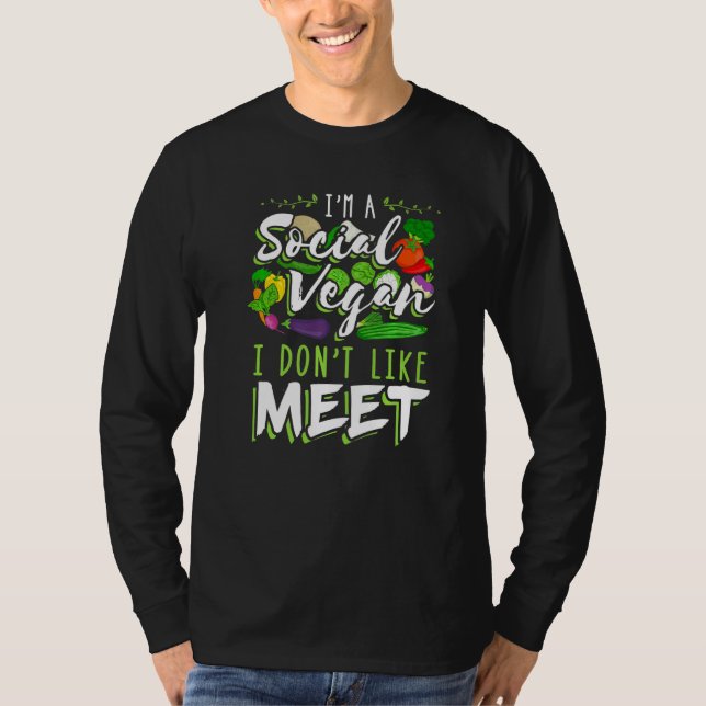 Camiseta I'm A Social Vegan I Don't Like Meet Introvert (Frente)