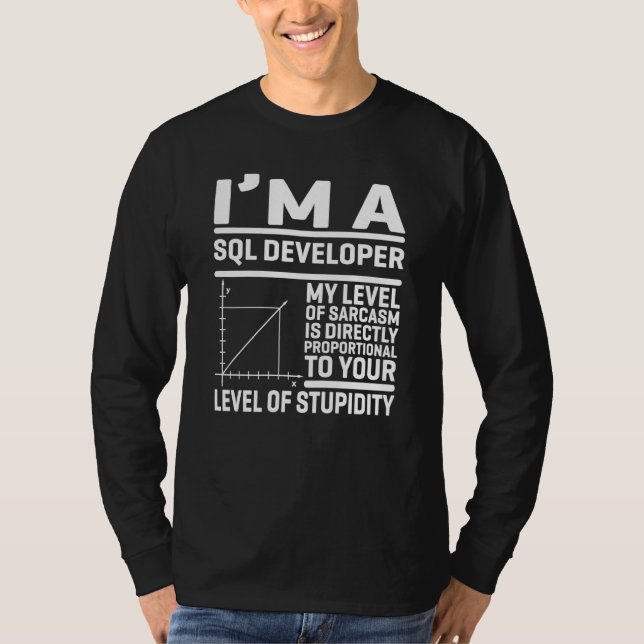 Camiseta I'm A SQL Developer My Level Of Sarcasm Is Directl (Frente)