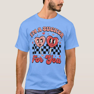 Camiseta Im A Sucker For You Candy Heart Groovy Retro Valen