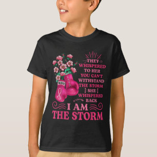 Camiseta Im A Tempestade Boxando As Mulheres De Fita Rosa D