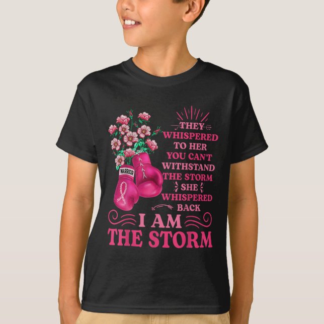 Camiseta Im A Tempestade Boxando As Mulheres De Fita Rosa D (Frente)