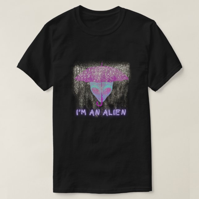Camiseta "I'M AN ALIEN" Tshirt - Under The Rain (Frente do Design)