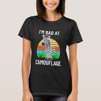 Camiseta I'm Bad at Camouflage Striped Horse Funny Unexcite