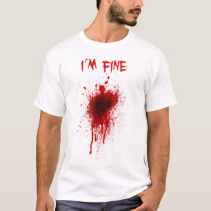Camiseta Im Bela Lesão Splatter ferido Falso Halloween Sang