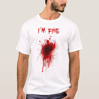 Camiseta Im Bela Lesão Splatter ferido Falso Halloween Sang