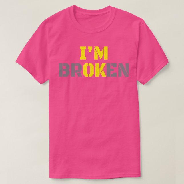 Camiseta Im Broken Bold Yellow 1 (Frente do Design)