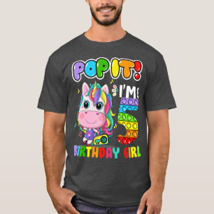 Camiseta Im Com 5 Anos 5 Birthday Unicorn Girls Pop It F