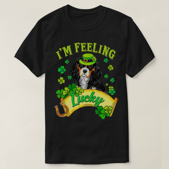 Camiseta I'm Feeling Lucky s My Cavalier King is My Lucky C (Frente do Design)