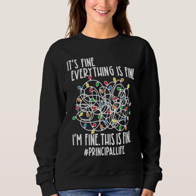 Camiseta I'm Fine Everything Is Fine Christmas Lights Princ (Frente)