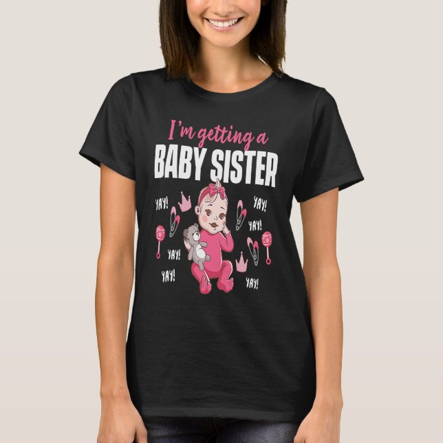 Camiseta I'm Getting A Baby Sister Babysitting Daycare Prov (Frente)