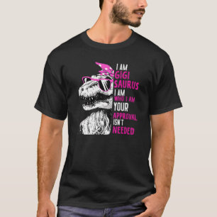 Camiseta Im Gigi Saurus Dinosaur Gigisaurus Mulheres Rosa