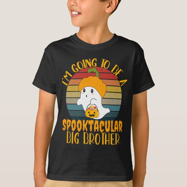 Camiseta I'M going to be a big brother Halloween Ghost (Frente)