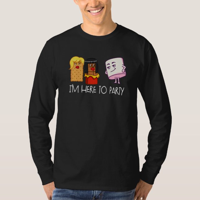 Camiseta I'm Here To Party S'mores Marshmallow Camping Smor (Frente)