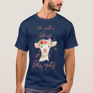Camiseta Im Just A Girl Who Loves Goats (2)