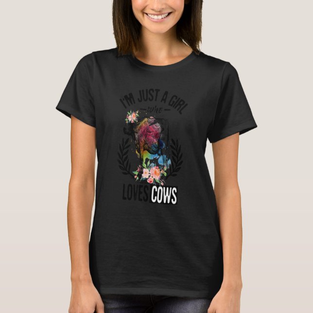 Camiseta I'm Just a Girl Who Loves Highland Cows Women Girl (Frente)