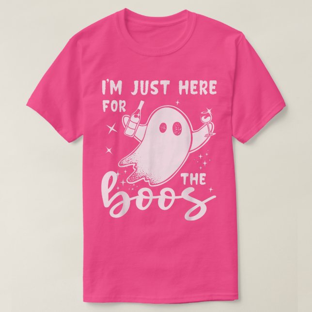Camiseta I'm Just Here For The Boos Funny Wine Halloween  (Frente do Design)