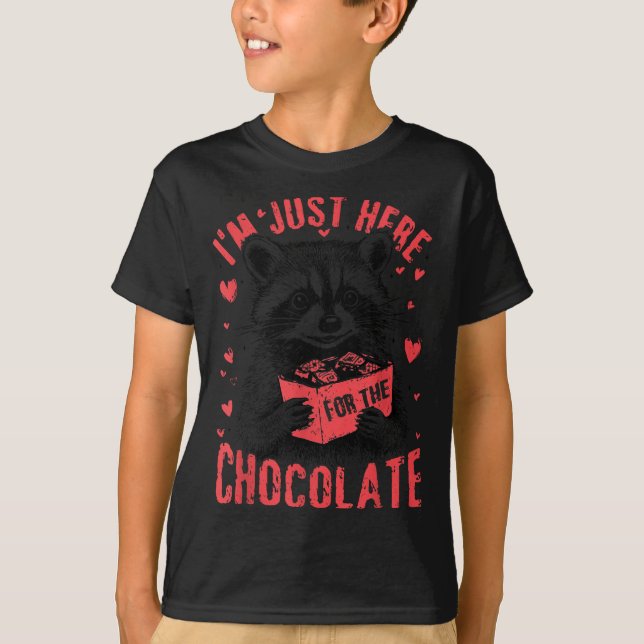 Camiseta I'm Just Here For The Chocolate Funny Raccoon Vale (Frente)