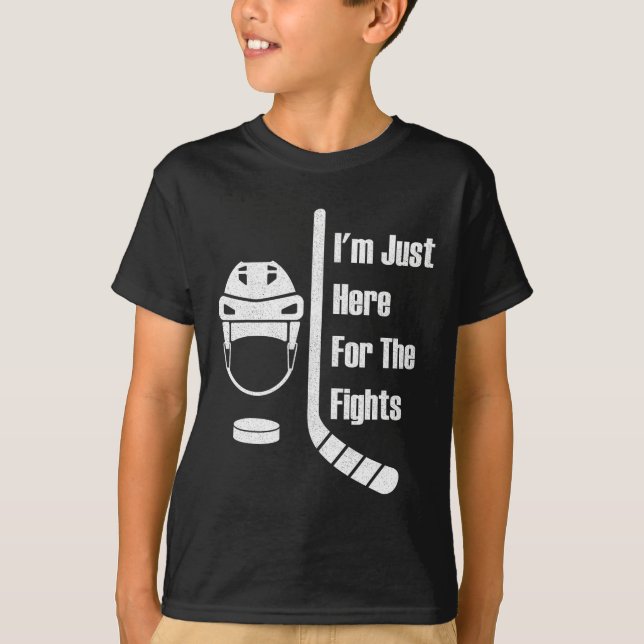 Camiseta I'm Just Here For The Fights Funny Hockey (3)  (Frente)