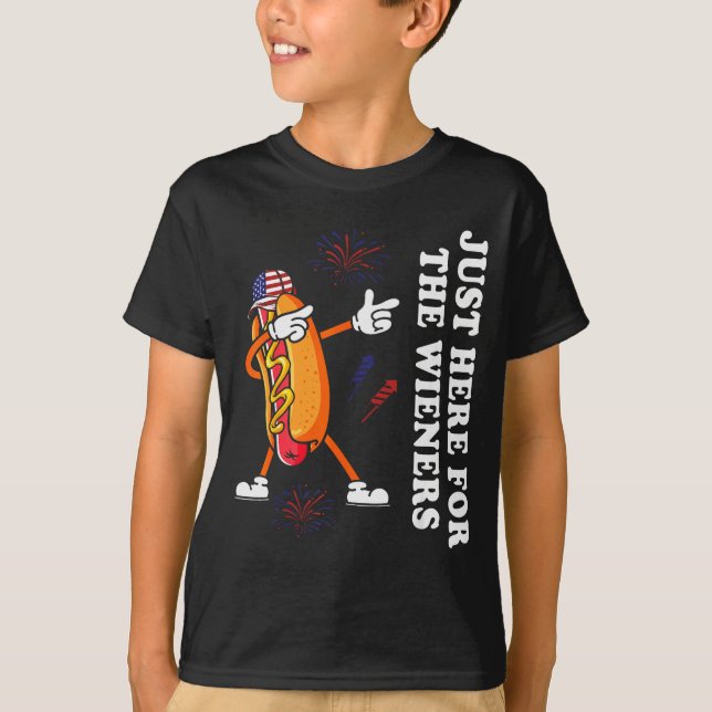 Camiseta I'm Just Here For The Wieners Funny 4th Of July  (Frente)