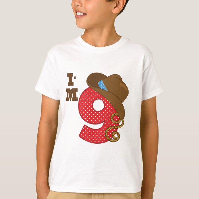 Camiseta Im Nine Cowboy Anithday (Frente)