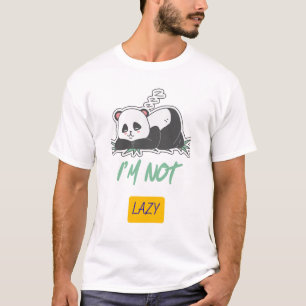Camiseta I'm Not Lazy Panda – Blusa de Moleza Engr