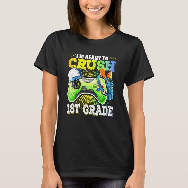 Camiseta Im Ready Crush 1 rua Grau De Volta Ao Jogo De Víde (Frente)