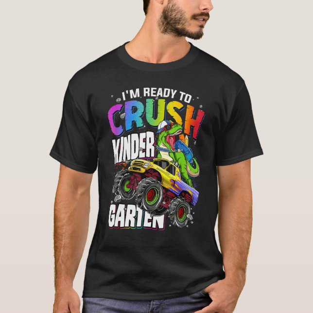 Camiseta I'm Ready To Crush Kindergarten Dinosaur Boys Back (Frente)