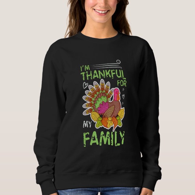 Camiseta I'm Thankful For My Elder Sister Family Turkey Rec (Frente)