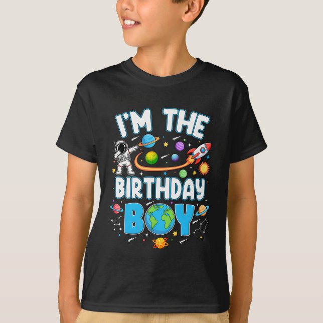 Camiseta I'm The Birthday Boy Astronaut Family Space Planet (Frente)