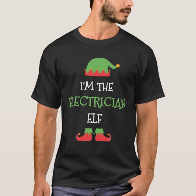 Camiseta I'm The Electrician Elf Christmas Family Matching (Frente)
