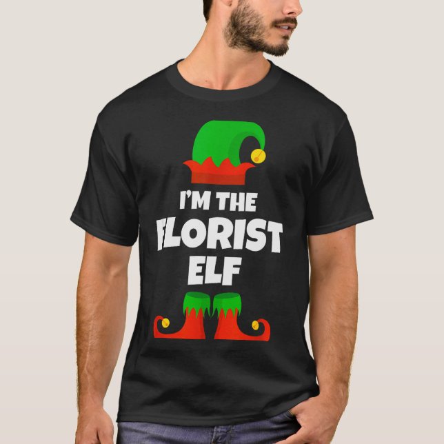 Camiseta I'm The Florist Elf Family Pajama Christmas Floral (Frente)