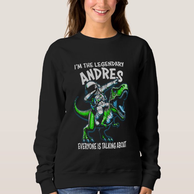 Camiseta I'm The Legendary Andres Funny Astronaut Dinosaur  (Frente)