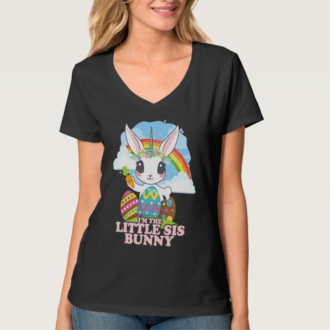 Camiseta I'm The Little Sis Bunny Family Matching Easter Un (Frente)