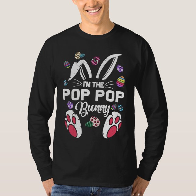 Camiseta I'm The Pop Pop Cute Bunny Matching Family Easter  (Frente)