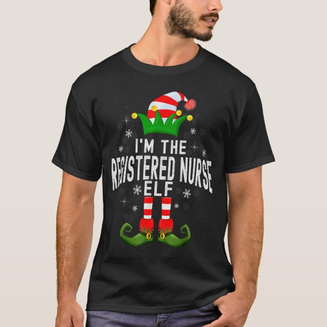 Camiseta I'm The Registered Nurse Elf Christmas Family Pjs  (Frente)