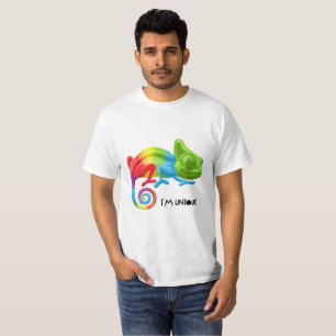 Camiseta I'm Unique Chameleon masculina - Arco-íri