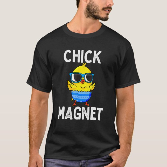 Camiseta Ímã de Pintinho Funny Easter Fofo Frango Bebê Cria (Frente)