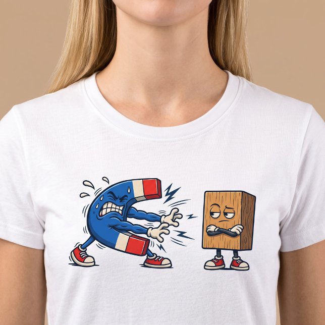 Camiseta Ímã vs Bloco de Madeira Engraçado (Criador carregado)