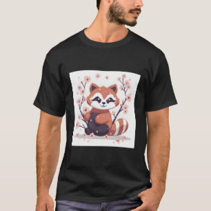Camiseta Imagem Adorável Do Jardim Florestal Vermelho