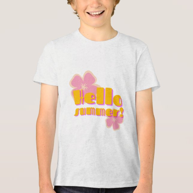 Camiseta imagem agradável de olá verão (Frente)