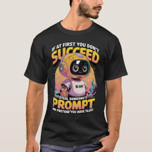 Camiseta 🤖 Imagem Ai Engraçada Prompt Roubou Memórias Sarc