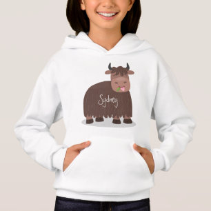 Camiseta Imagem animada de relva feliz comendo iaque engraç