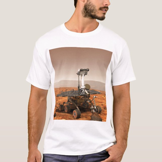 Camiseta Imagem artística de Mars Rover (Frente)