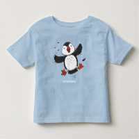 Imagem azul de desenho animado de puffin voador e 