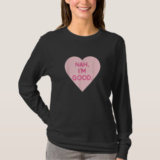 Camiseta Imagem cardíaca anti-Valentine Nah sou bom