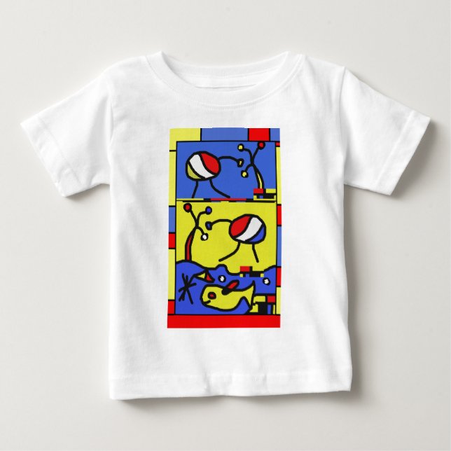 Camiseta Imagem com peixes da arte moderna (Frente)