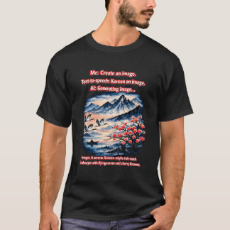 Camiseta Imagem coreana – Linda Comunicação Errada de IA