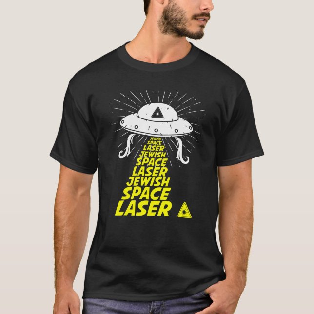 Camiseta Imagem curiosa do laser espacial judeu (Frente)
